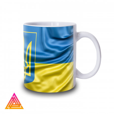 Чашка з принтом "Герб України на прапорі"